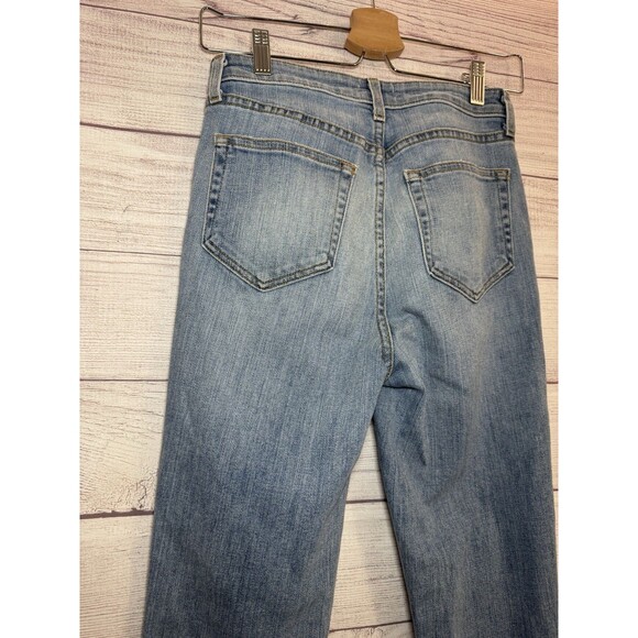 L’Agence  High Rise Straight Leg Light Wash Destroyed Knee Jeans Size 25 - Picture 4 of 12